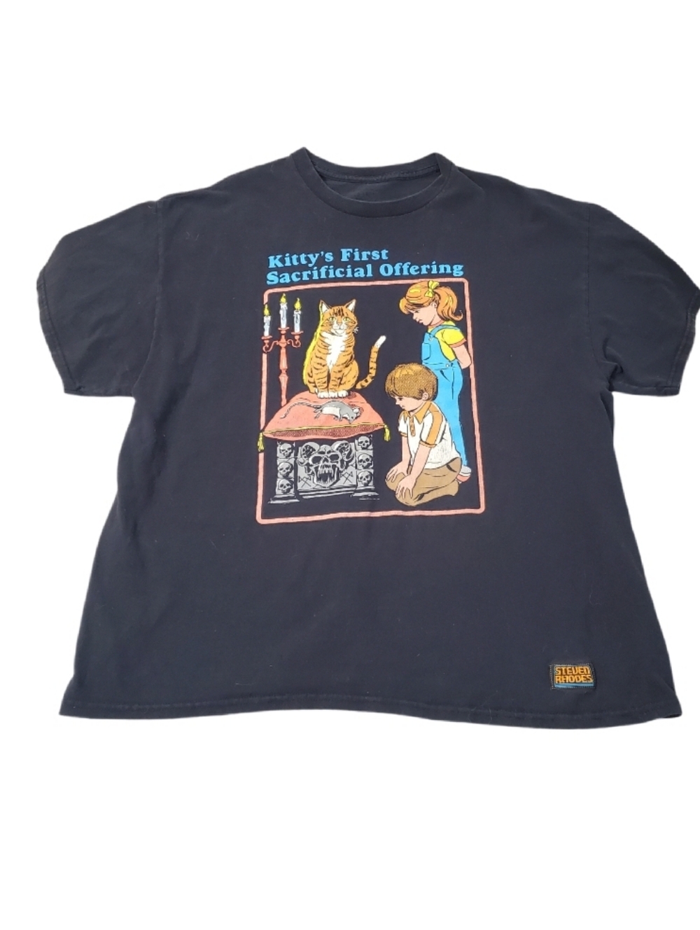 Steven Rhodes Kitty's First Sacrificial Offering T-Shirt Men's Medium Black